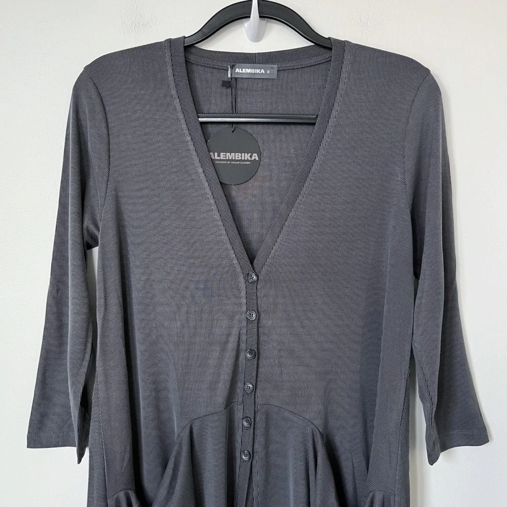 NEW‎ Alembika Essential Draped Cocoon Jacket Grey Womens 4-6